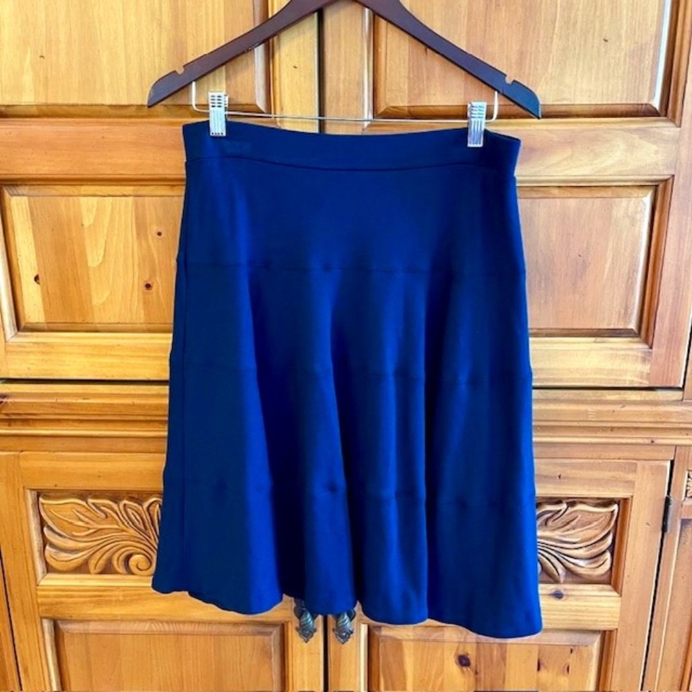 Land's End Ponte A-Line Tiered Skirt - Navy - Size M